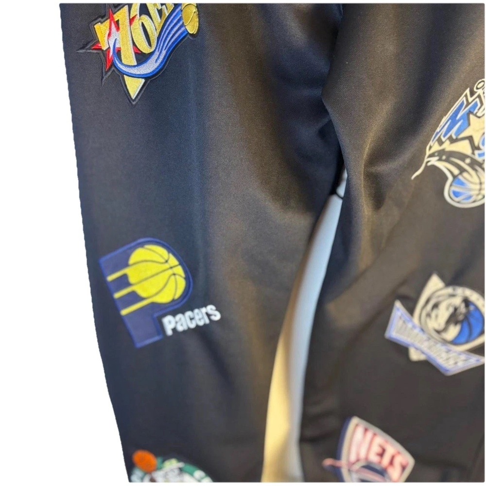 UNK NBA All Team Logo Joggers Mens Black Embroidered Patch Sweatpants Multi-Team - Picture 10 of 11